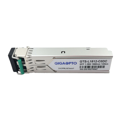 SFP 1.25G 1000BASE EZX 1550nm 120 킬로미터 SMF 광 전송부 이중 통신 LC DOM 모듈