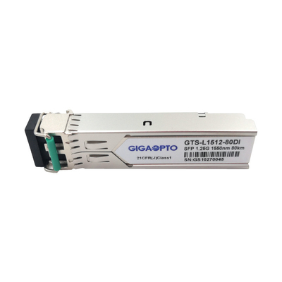 1000BASE ZX 1.25G SFP 1550nm 80 킬로미터 산업적 두 부분으로 된 LC SMF DOM 송수신기 모듈