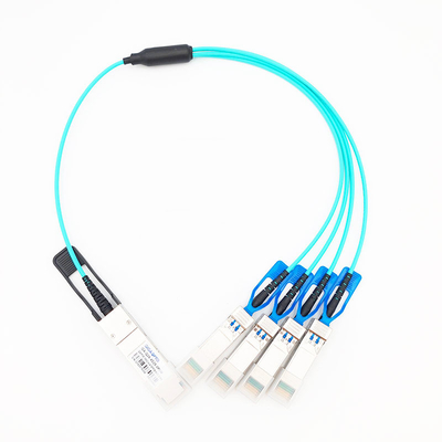 4x25G SFP28 팬 아웃 AOC에 대한 평행한 탈출 활동적 광케이블 100G QSFP28