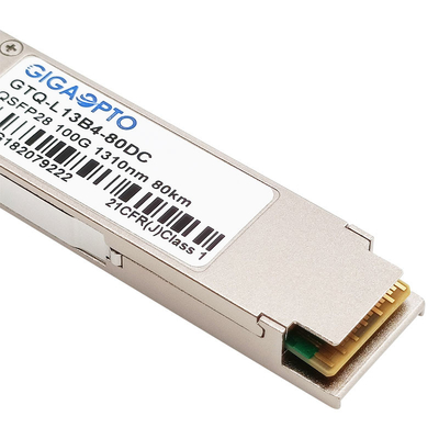 100GBASE ZR4 QSFP28 80 킬로미터 1310nm DOM 두 부분으로 된 LC SMF 광 송수신기 모듈