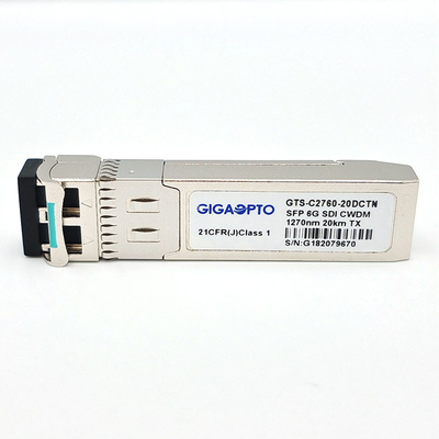 6G SDI SMPTE CWDM SFP 1270nm-1450nm 20 킬로미터 SMF LC 단일 송신기 모듈 논-MSA