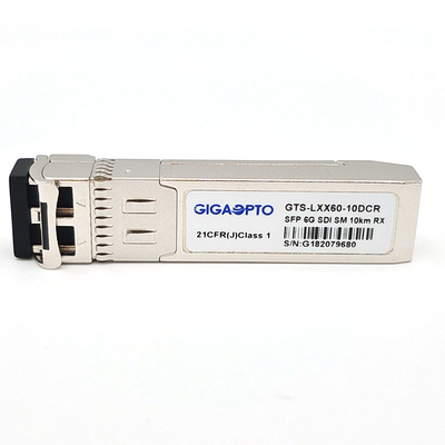 6G SDI SMPTE SFP 핀 10 킬로미터 SMF LC 단일 수신기 모듈 MSA