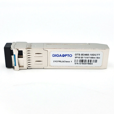 6G SDI SMPTE SFP TX1310nm TX1490nm 10 킬로미터 SMF BIDI LC 2중 송신기 모듈 논-MSA