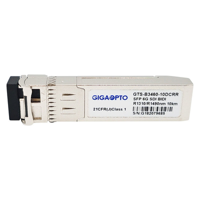 6G SDI SMPTE SFP RX1310nm RX1490nm 핀 10 킬로미터 SMF BIDI LC 이원 수신기들 모듈 논-MSA