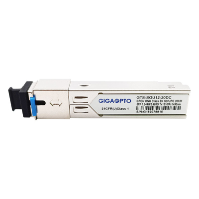 ONU ONT 클래스 B+ GPON SFP 송수신기 TX1.244G/RX2.488G 1310nm TX 1490nm RX SC UPC 20 킬로미터 DDM