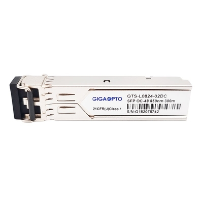 2.5Gbps SFP OC-48/STM-16 SR-0 850nm 300m MMF 두 부분으로 된 LC DOM 송수신기 모듈