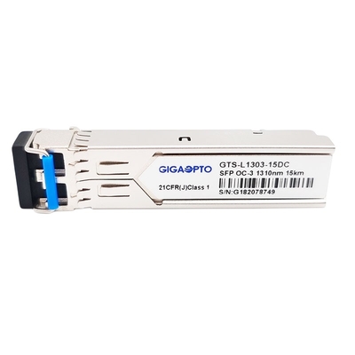 155Mbps SFP OC-3/STM-1 IR-1 15 킬로미터 1310nm 두 부분으로 된 LC SMF DOM 송수신기 모듈