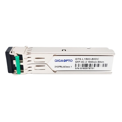 OC-3/STM-1 LR-2 SFP 155Mbps 송수신기 모듈 1550nm 80 킬로미터 SMF 두 부분으로 되 LC DOM