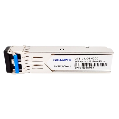 622Mbps OC-12/STM-4 LR-1 SFP 1310nm 40 킬로미터 SDH / SONET 송수신기 모듈 LC SMF DOM