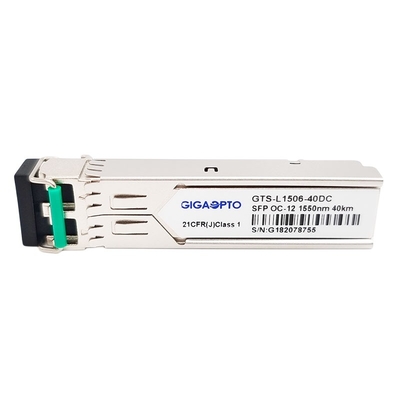 OC-12/STM-4 622Mbps 1550nm 40 킬로미터 SFP 송수신기 모듈 SMF DOM 두 부분으로 되 LC