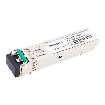 1.25G SFP 광 송수신기 모듈 1550nm 160 킬로미터 1000BASE ZX SMF 두 부분으로 되 LC DOM