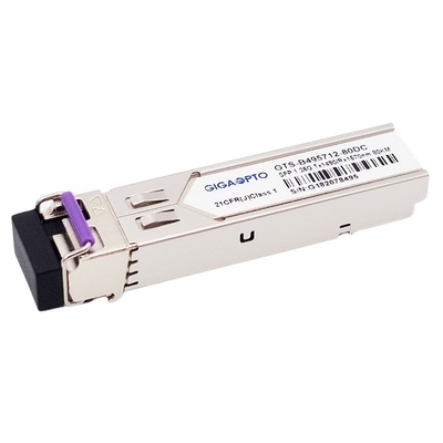 1.25G 비디 SFP 모듈 1000BASE BX TX1490nm RX1570nm 80 킬로미터 SMF DOM LC 송수신기 모듈