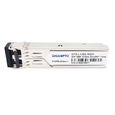 인더스트리얼 SFP 광 송수신기 모듈 100BASE FX 두 부분으로 되 LC 1310nm MMF 2 킬로미터 155Mbps DOM