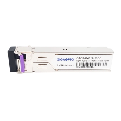 2 채널 1000BASE BX 비디 SFP 광 전송부 TX1490nm RX1310nm 10 킬로미터 SMF LC 모듈