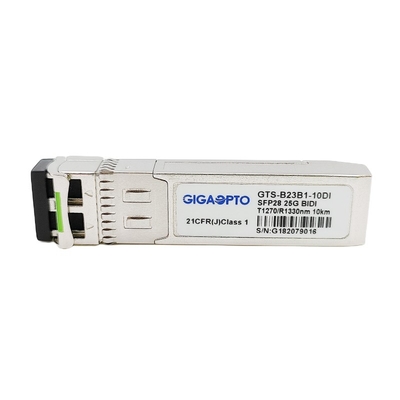 WDM SFP28 광 송수신기 모듈 10 킬로미터 LC DOM 1270nm TX 1330nm RX 산업적입니다