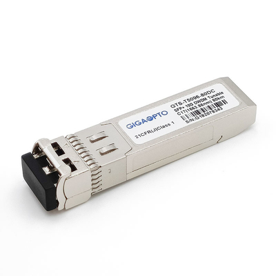 투나불라 50GHz 10G 단계 DWDM C-밴드 SFP+ SMF 송수신기 80 킬로미터 1563.86nm-1528.77nm LC DOM