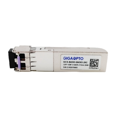 2 섬유 100BASE BIDI CSFP 파이버 송수신기 TX1490nm RX1310nm LC 20 킬로미터 DOM
