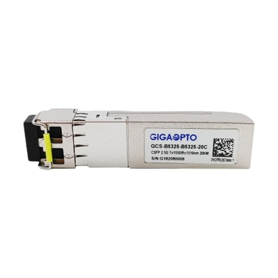 2.5Gbps 소형 SFP 이원적이 BIDI 송수신기 Tx 1310nm Rx 1550nm LC 20 킬로미터 DOM