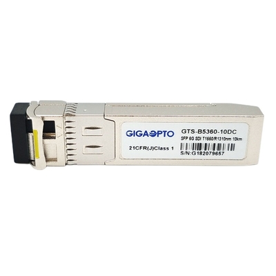 6G SDI 화면 TX1550nm RX1310nm 10 킬로미터 BIDI 송수신기 모듈 MSA