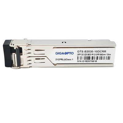 3G SDI SFP 양방향성 이원 수신기들 1310nm/1550nm 10 킬로미터 화면 병적이 패턴 모듈 비 MSA