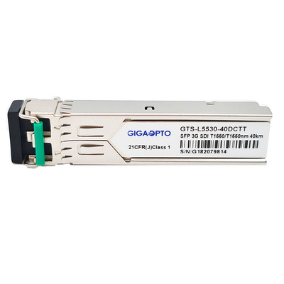 SD-SDI/HD-SDI/3G-SDI 2중 송신기 1550nm 40 킬로미터 듀얼 파이버 모듈 비 MSA 핀 배치
