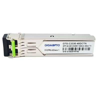 3G-SDI SFP CWDM 단일 송신기 모듈 1270nm-1610nm 40KM SMF LC DDM 비 MSA