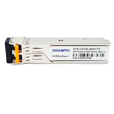 3Gbps DVI 화면 SFP 송수신기 CWDM 단일 송신기 비 MSA 1270nm 1610nm 20 킬로미터 SMF LC DDM