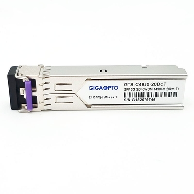 3Gbps DVI 화면 SFP 송수신기 CWDM 단일 송신기 MSA 1270nm-1610nm 20 킬로미터 SMF LC DDM