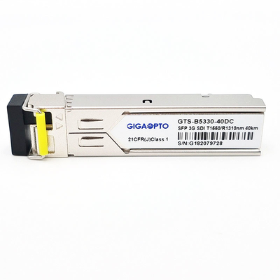 SD/HD/3G-SDI LC SMF DDM을 위한 3Gbps MSA SMPTE SFP 비디 TX1550nm RX1310nm 40 킬로미터 송신기 수신기 모듈