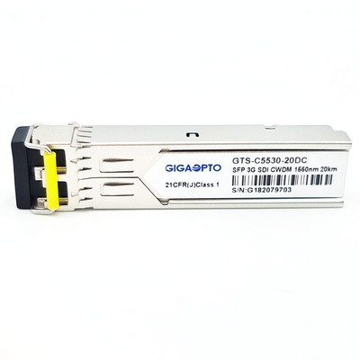 3G SDI HD 동영상 CWDM SFP 송수신기 모듈 1270~1610nm 채널 20KM LC DOM MSA 핀아웃부