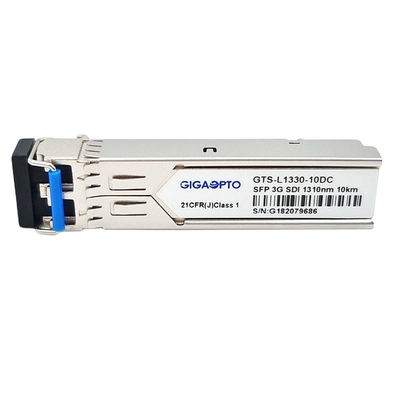 3G SDI SMPTE 화면 SFP 1310nm 10 킬로미터 SMF 송수신기 모듈 이중 통신 LC DOM MSA 핀 배치
