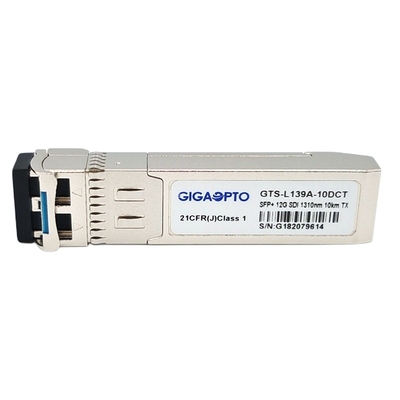 12Gb/S 1310nm 10 킬로미터 화면 SFP 송수신기 DOM LC SMF 단일 송신기 병적 모듈 MSA 핀 배치