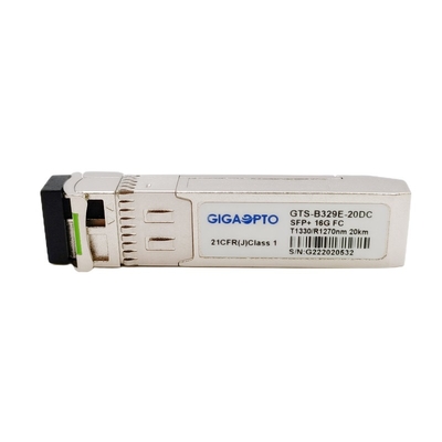 16G FC 20 킬로미터 SFP+ 광섬유 채널 송수신기 모듈 TX1330 RX1270nm
