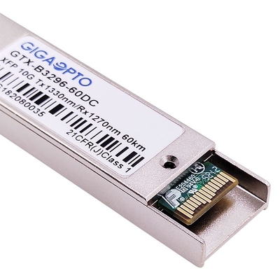 10Gbps XFP WDM ER60 이더넷 파이버 송수신기 모듈 1330nm / 1270nm 60 킬로미터 DOM