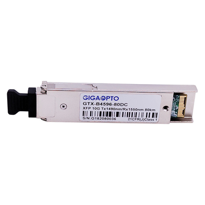 10Gbps WDM XFP ZR 양방향 직물 송수신기 모듈 1490nm 1550nm 80 킬로미터 DOM