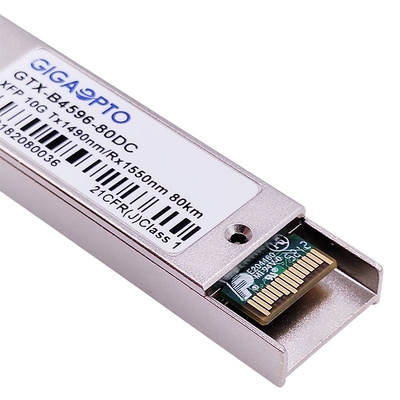 10Gbps WDM XFP ZR 양방향 직물 송수신기 모듈 1490nm 1550nm 80 킬로미터 DOM